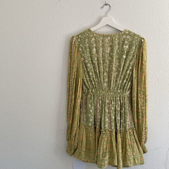 HEMANT AND NANDITA Mira Mini Dress in Green Size XS - Picture 6 of 8